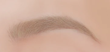 キャラメルベージュの眉毛カラーサンプル