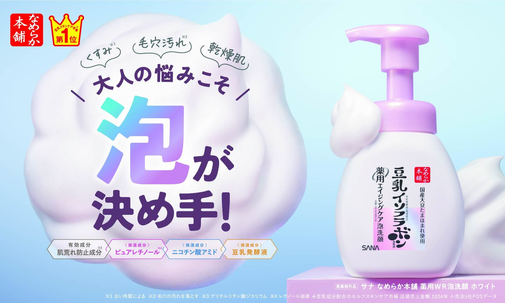 なめらか本舗　薬用WR泡洗顔　ホワイト